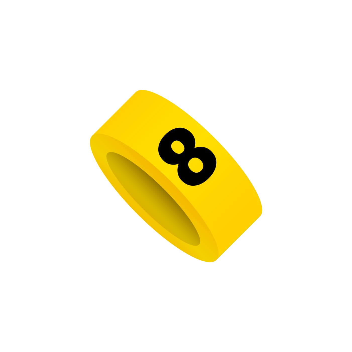 Anel Marcação Amarelo Numero 8