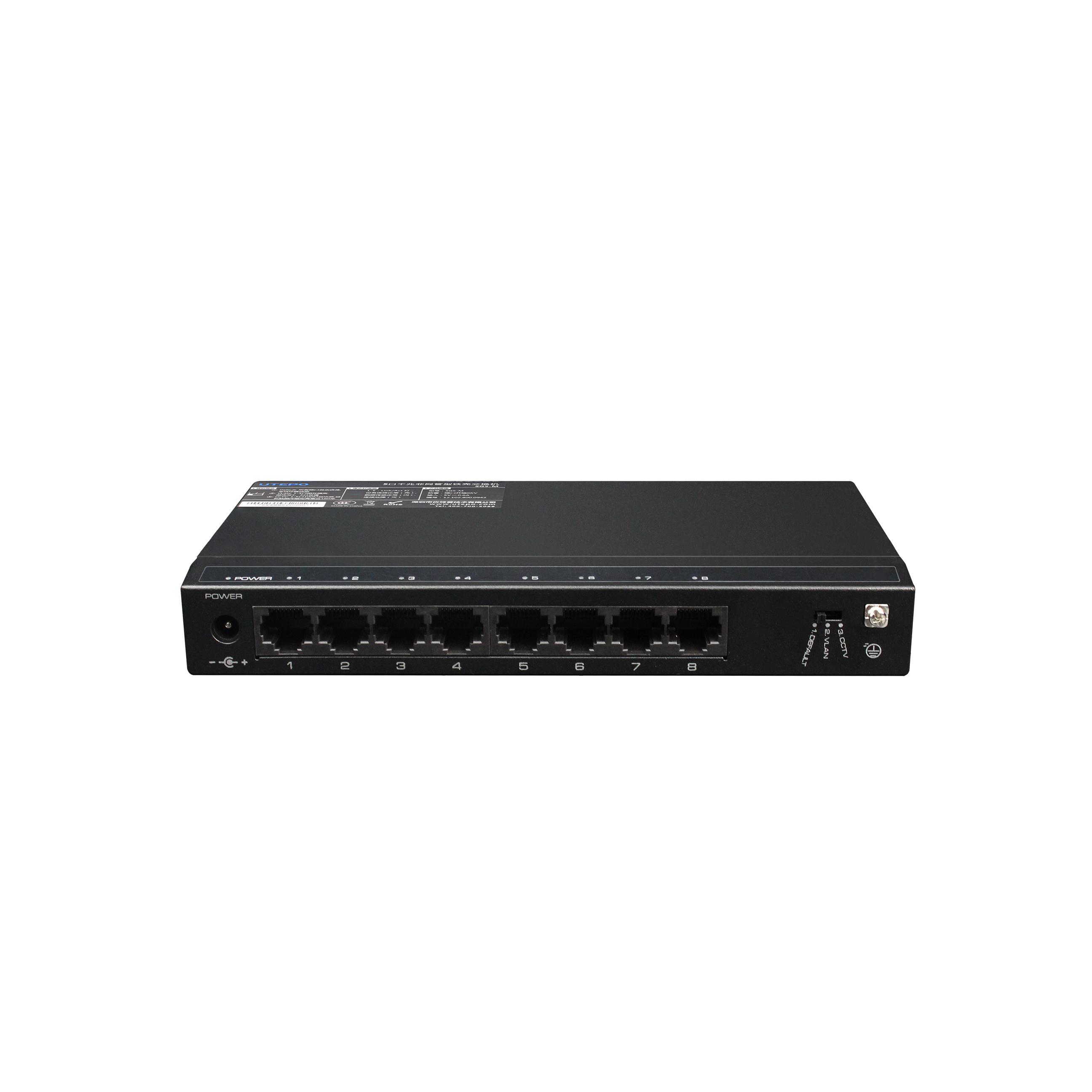 Switch Non PoE 8 Portas Downlink RJ45<br>Gigabit 10/100/1000Mbps